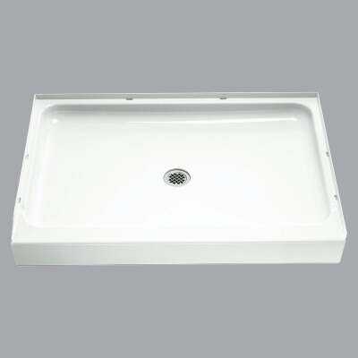 Sterling Ensemble 48 In. W x 34 In. D Center Drain Shower Pan in White