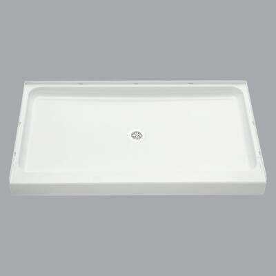 Sterling Ensemble 60 In. W x 34 In. D Center Drain Shower Pan in White