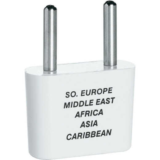 Conair 2-Blade Thin Pin Foreign Adapter Plug, Europe/Africa/Middle East/Asia